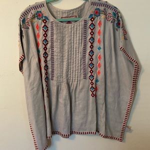 Johnny Was embroidered poncho